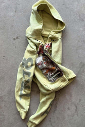 American Graffiti Print Zip Hoodie