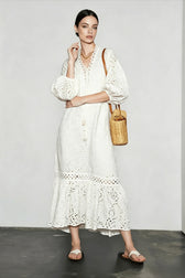 Embroidered Midi Dress