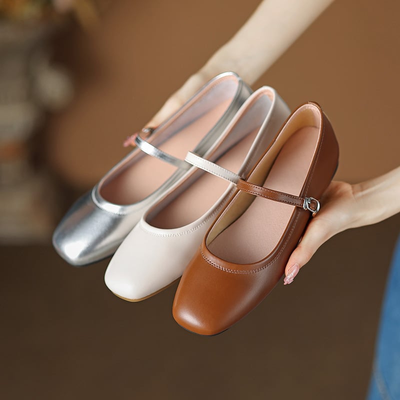 Mykaela Square Toe Block Heels Mary Jane Shoes