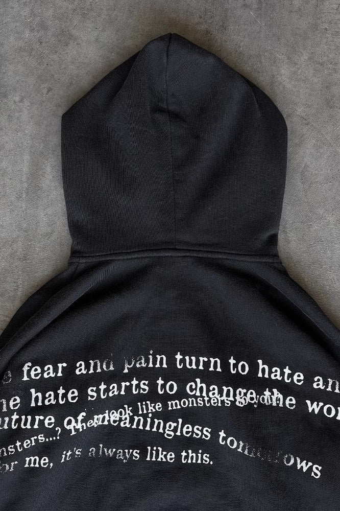Digital Pattern Print Zip Hoodie