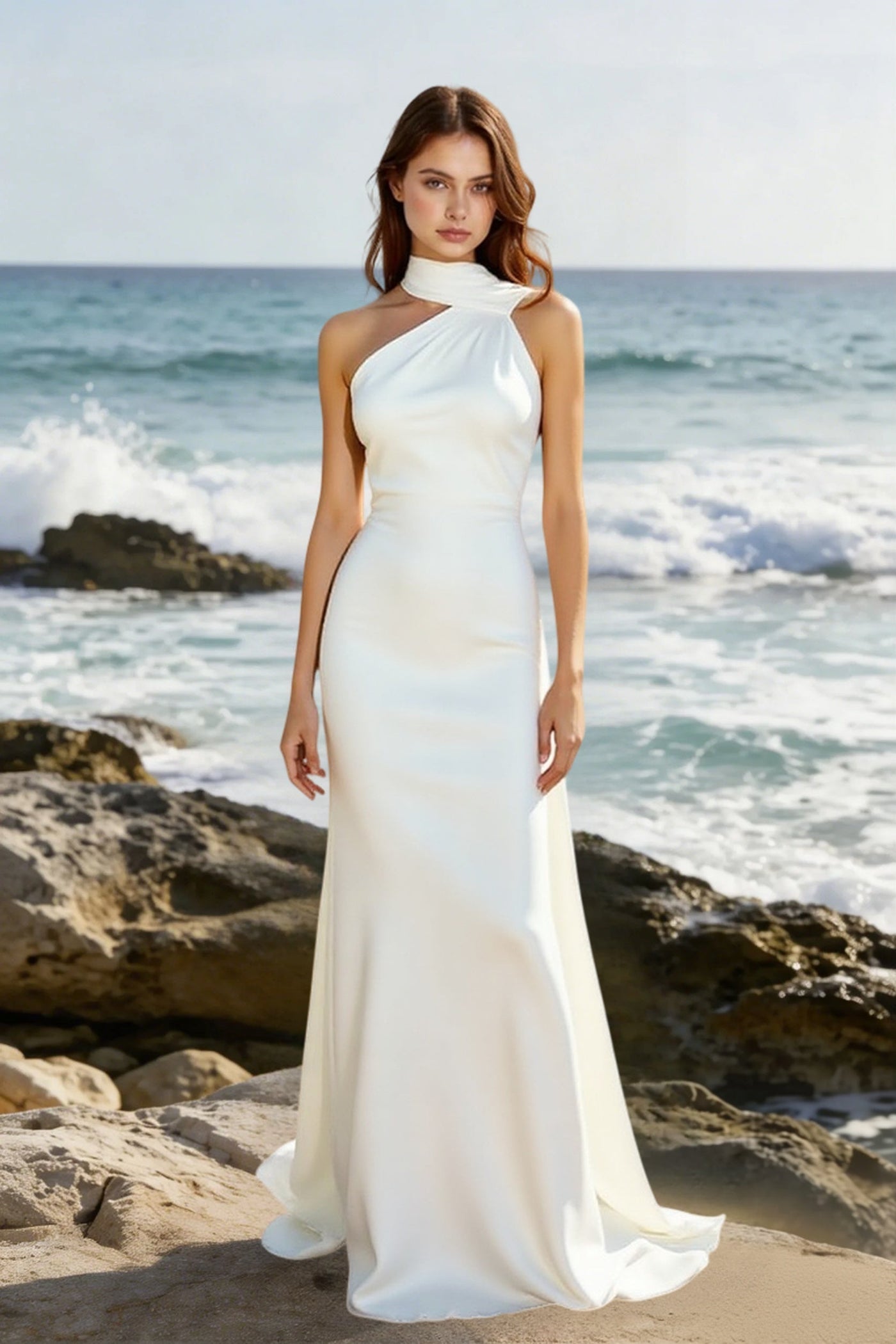 Backless Tie Detail Bodycon Prom Dress