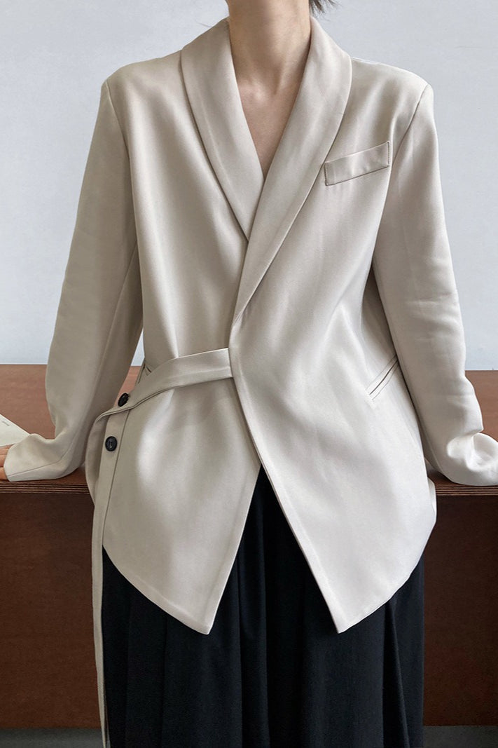Fashionable Draped Apple Collar Blazer