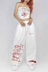High Waist Loose Wide Leg Casual Sporty Pants
