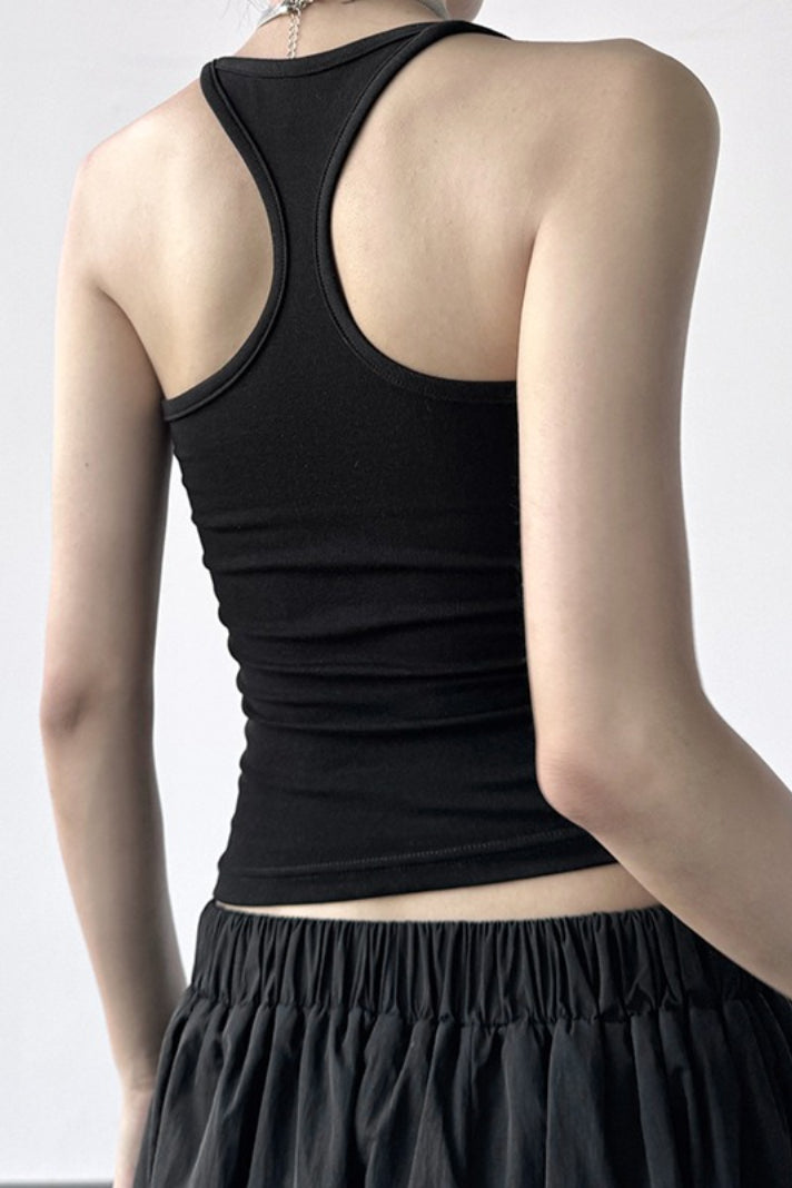 Chain Print Backless Halter Cami Top