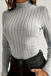 Slim Fit Mock Neck Knit Sweater
