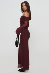One Shoulder Mesh Maxi Dress 2