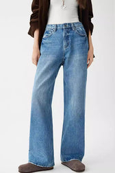 Vintage Washed Straight-Leg Denim Jeans