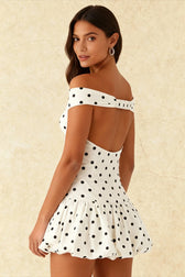 Off-Shoulder Peplum Mini Dress