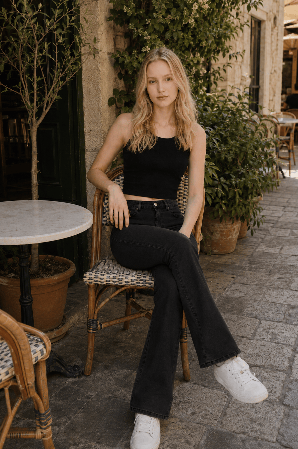 High-Waist Denim Jeans