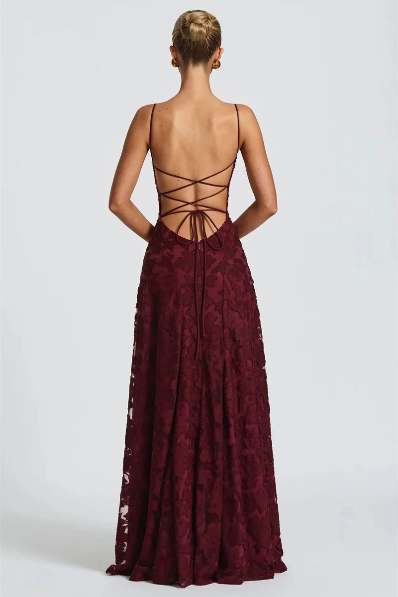Lace-Up Backless Maxi Dress 3