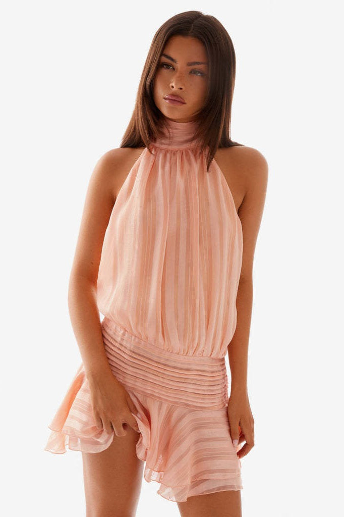 Backless Halter-Neck Mini Dress