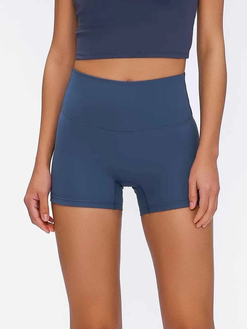 Wide Waistband High Waist Fitted Stretch Active Shorts 15