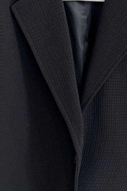Waffle Textured Notch Lapel Two Button Oversized Blazer 11