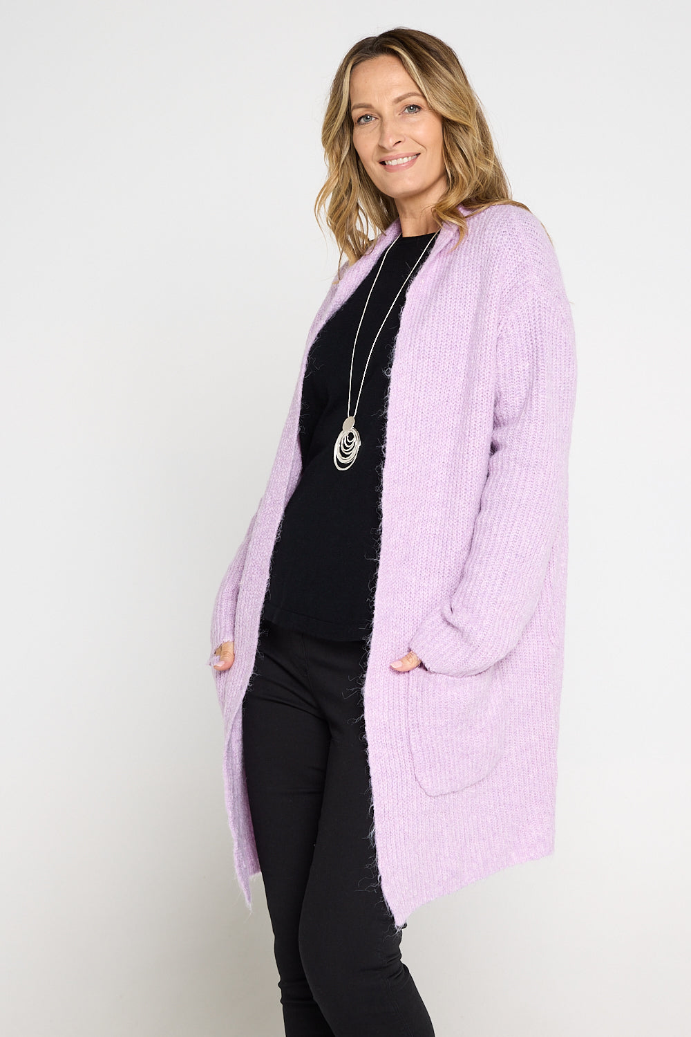 Penelope Knit Cardi - Lilac