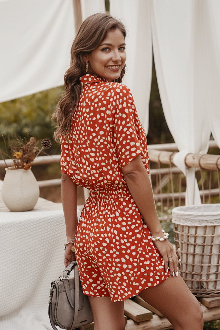 Printed Shirt Romper