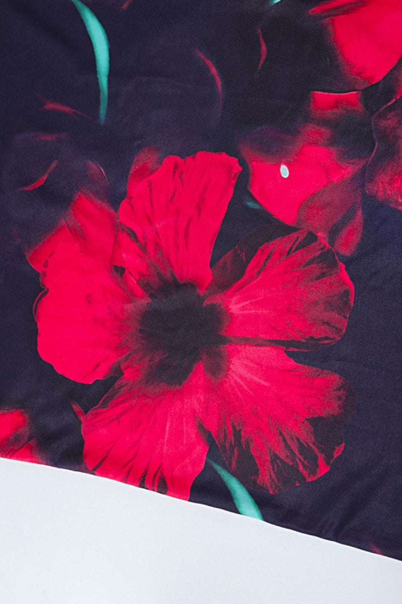 Slim Fit U-Neck Patterned Floral Dress