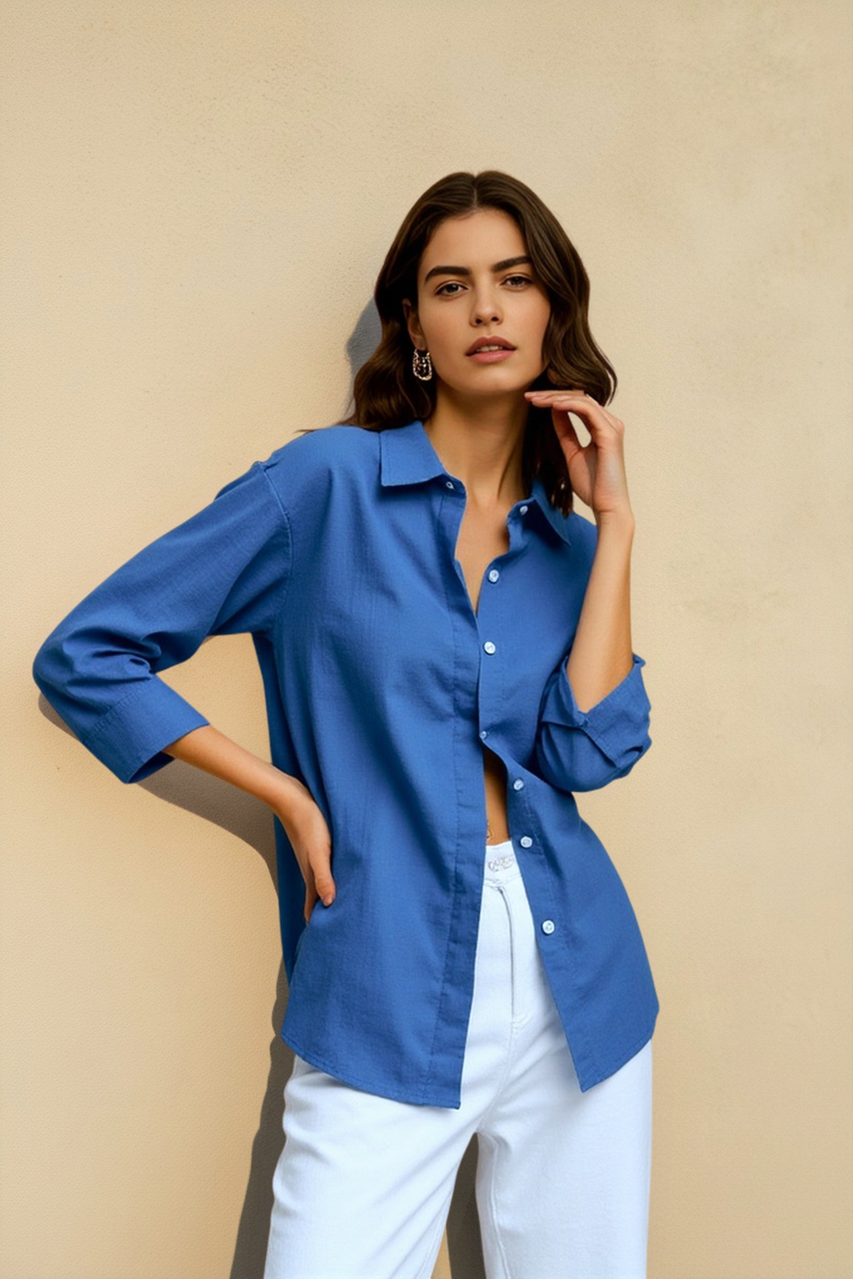 Pure Linen French Blouse
