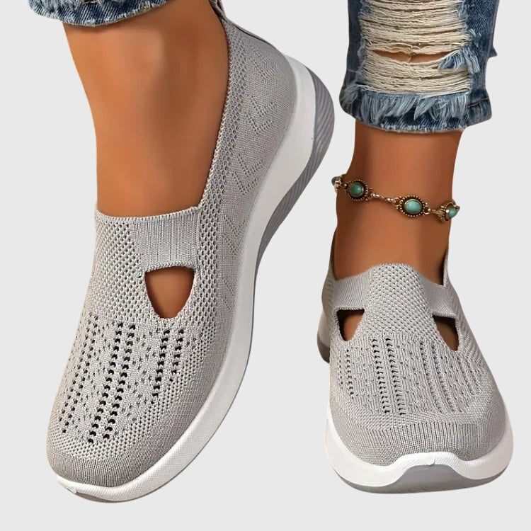 Mesh Cut Out Slip On Platform Sneakers