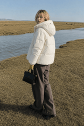 Cropped Plush Lined Oversized Puffer Jacket