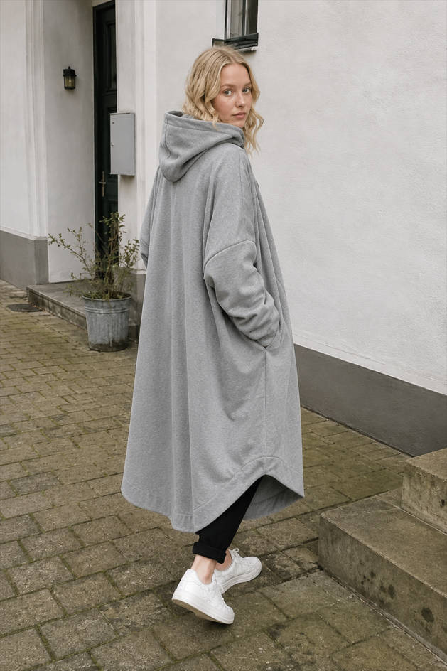 Oversized Hooded Button Front Longline Coat 2