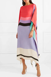 Boat Neck Batwing Sleeve Kaftan Maxi Dress 11