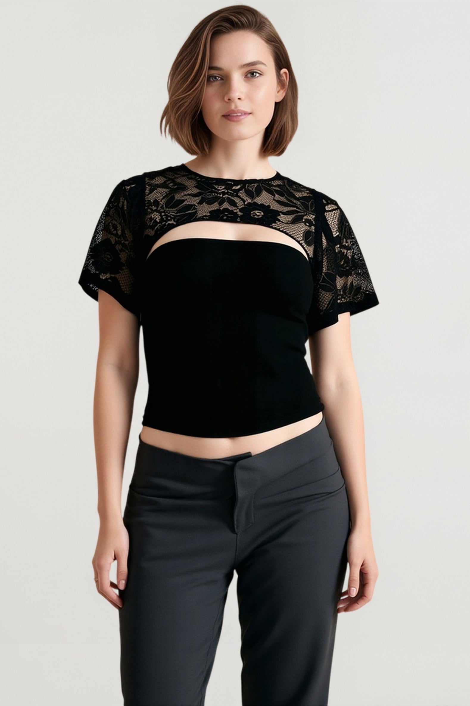 Flared Sleeve Lace Top