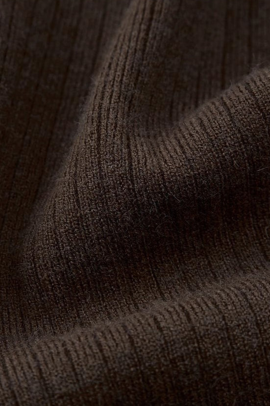 Collared V-Neck Long Sleeve Ribbed Knit Button Front Cardigan 9