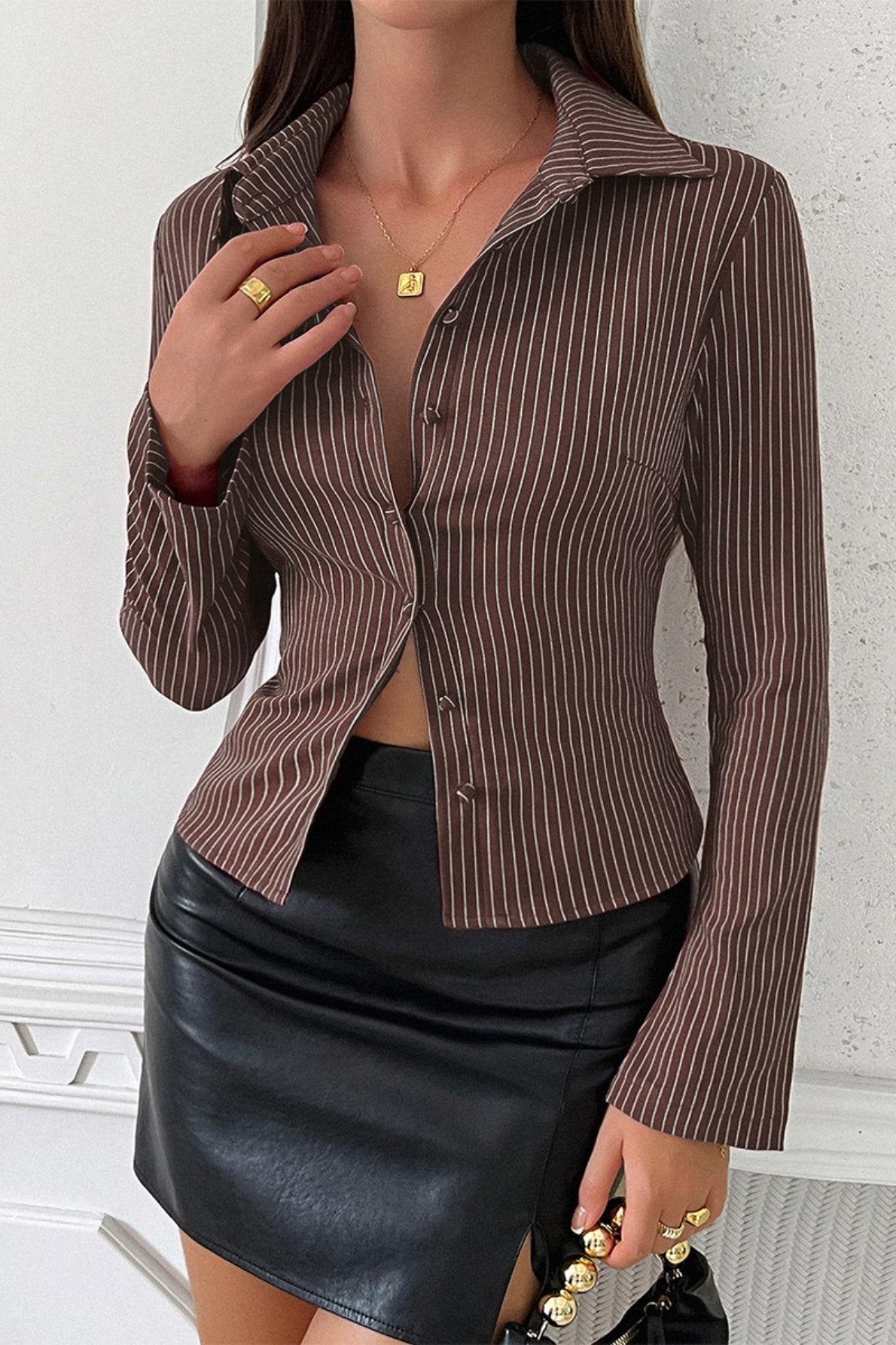 Y2K Striped Slim Fit Long Sleeve Top