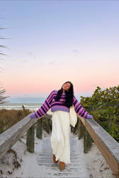 Striped Knit Pullover Sweater