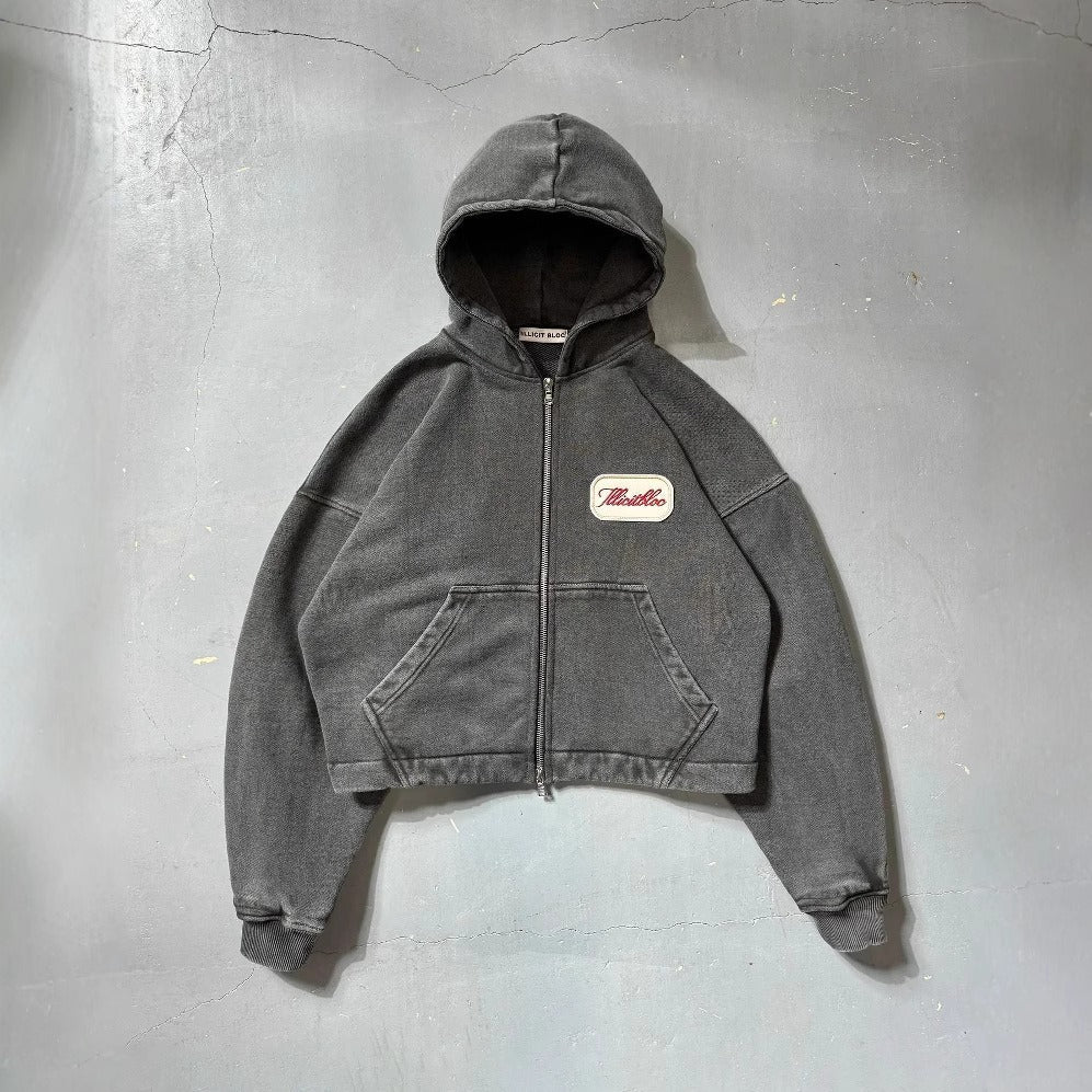 Embroidered Patch Loose Hoodie