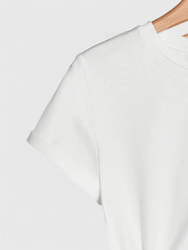 Heart Print Crew Neck Short Sleeve T-Shirt