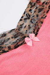 Leopard Floral Print Crop Halter Cami Top