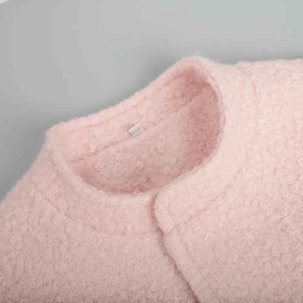 Teddy Fleece Stand Collar Oversized Drop Shoulder Jacket 4