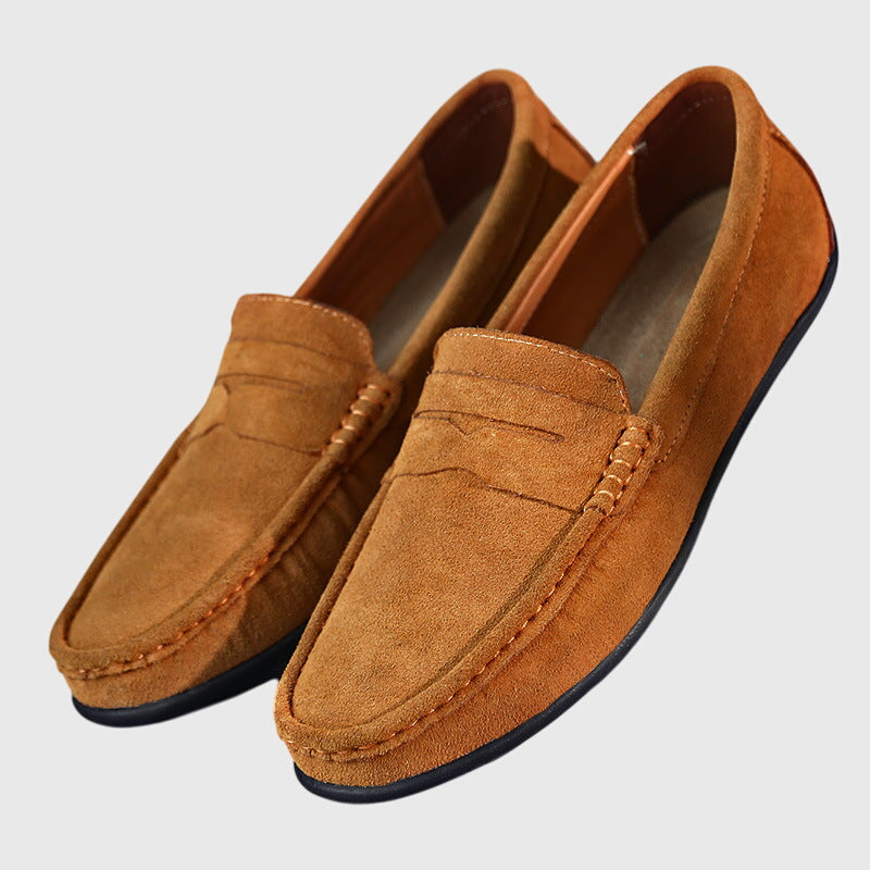 Suede Look Slip On Penny Loafers