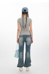 Edgy Crystal Embellished Tee T-Shirt