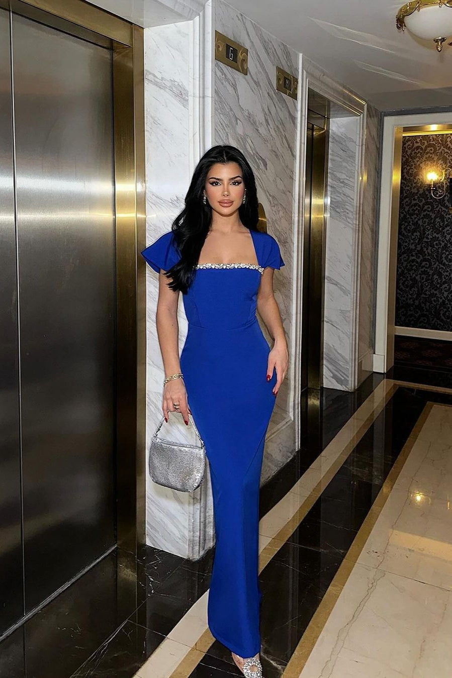 Rhinestone Bandage Formal Dress
