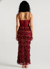 Elegant Spaghetti Strap A-Line Bodycon Maxi Sequin Dress