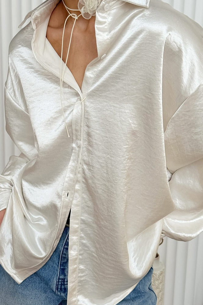 Beige Satin Blouse