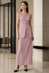 Sleeveless Vest Skirt Elegant Two Piece Work Set