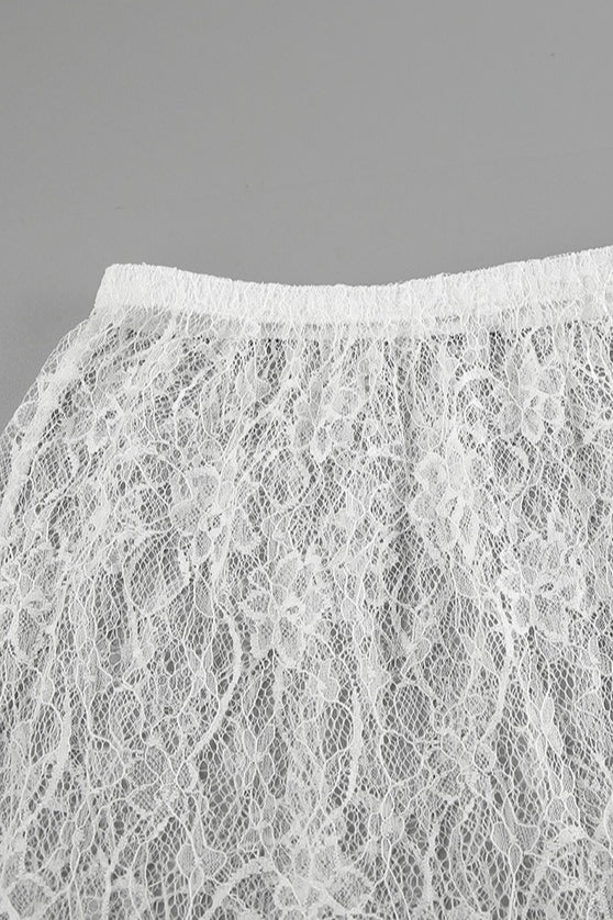 Jacquard Lace High Waist Maxi Skirt