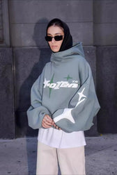Star Letter Graphic Print Hoodie