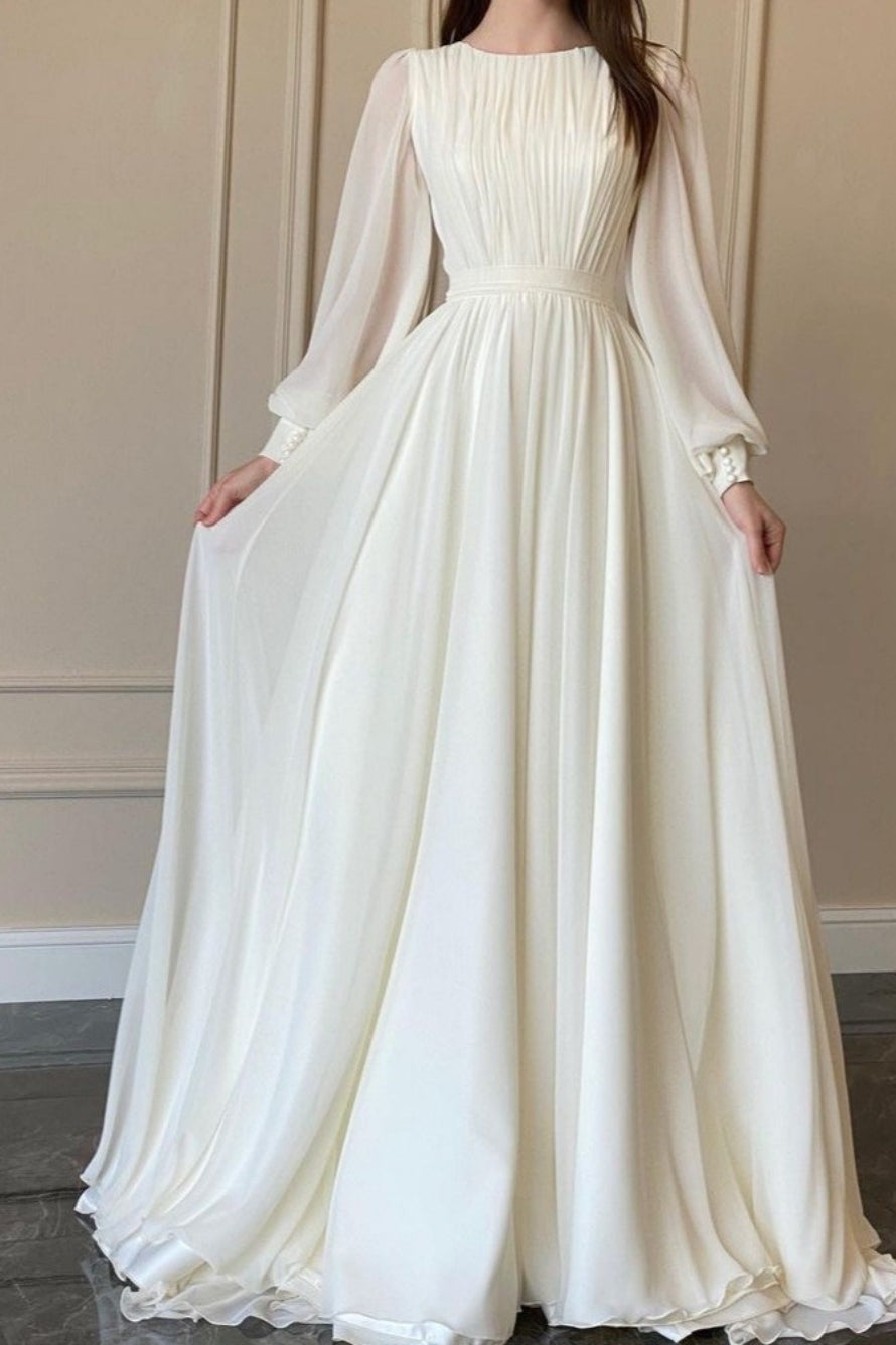 French Tiered Chiffon Prom Dress