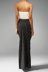 Polka Dot Pencil Slim Maxi Skirt