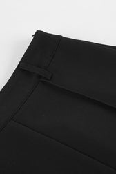 Black Lace Trim High Waist Tailored Shorts