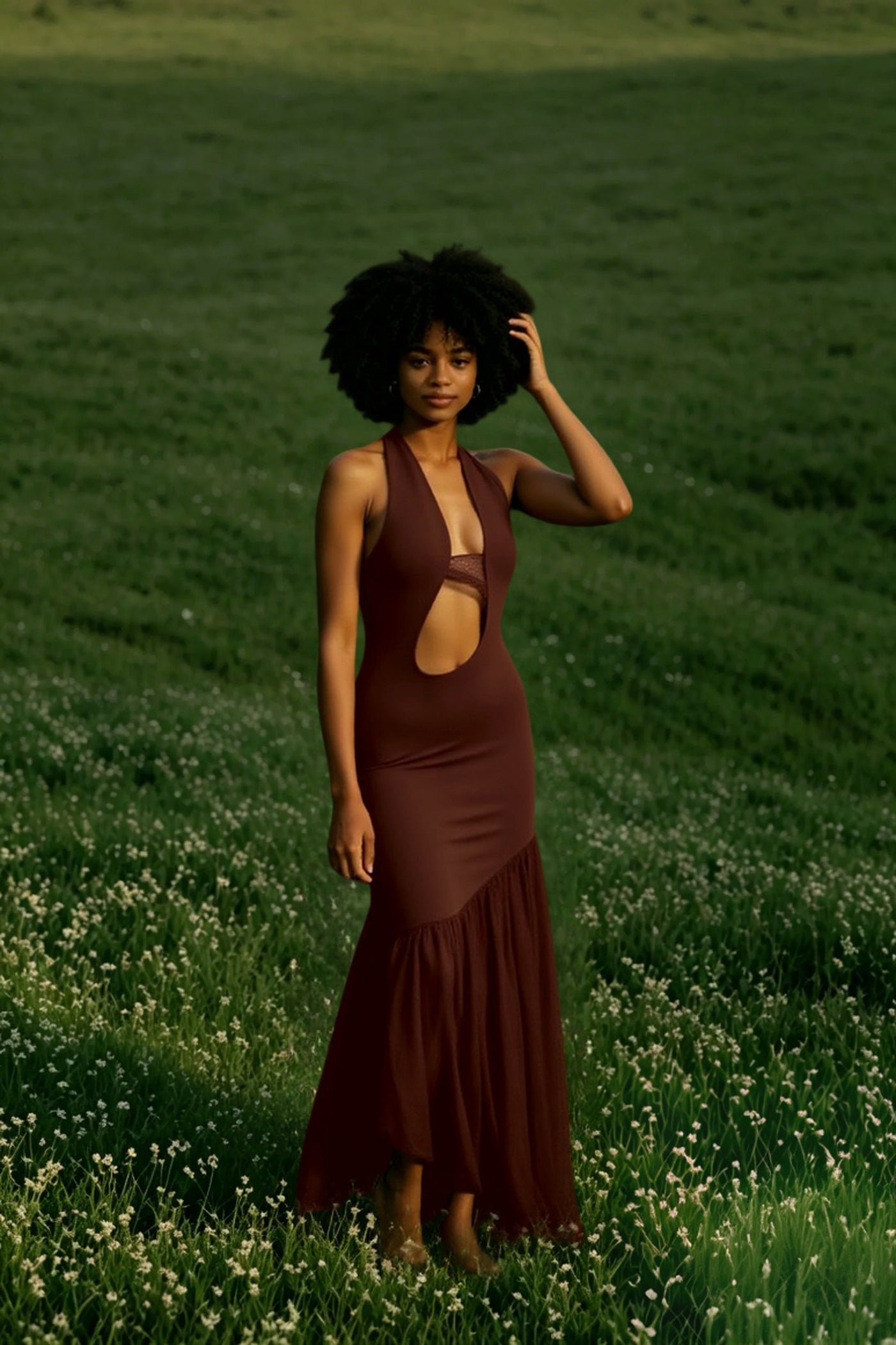 Sexy Fitted Mesh Backless Ruched Elegant Party Dress 2