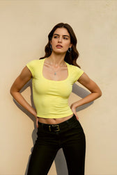 Square Neck Fitted T-shirts