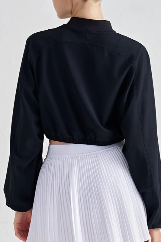 Cropped Zip-Up Athletic Jacket