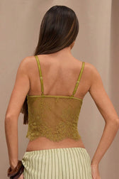 Lace Cami Fitted Layering Crop Top