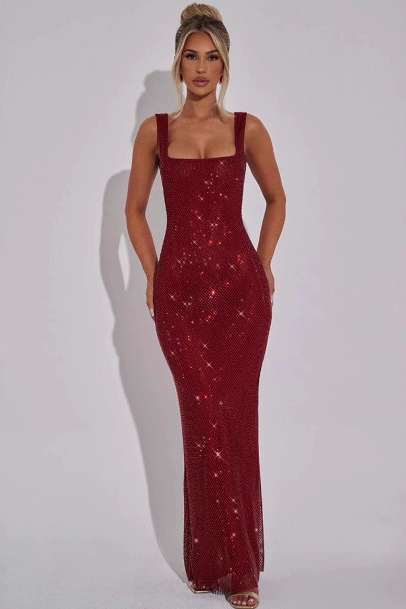 Satin Sequin Dress