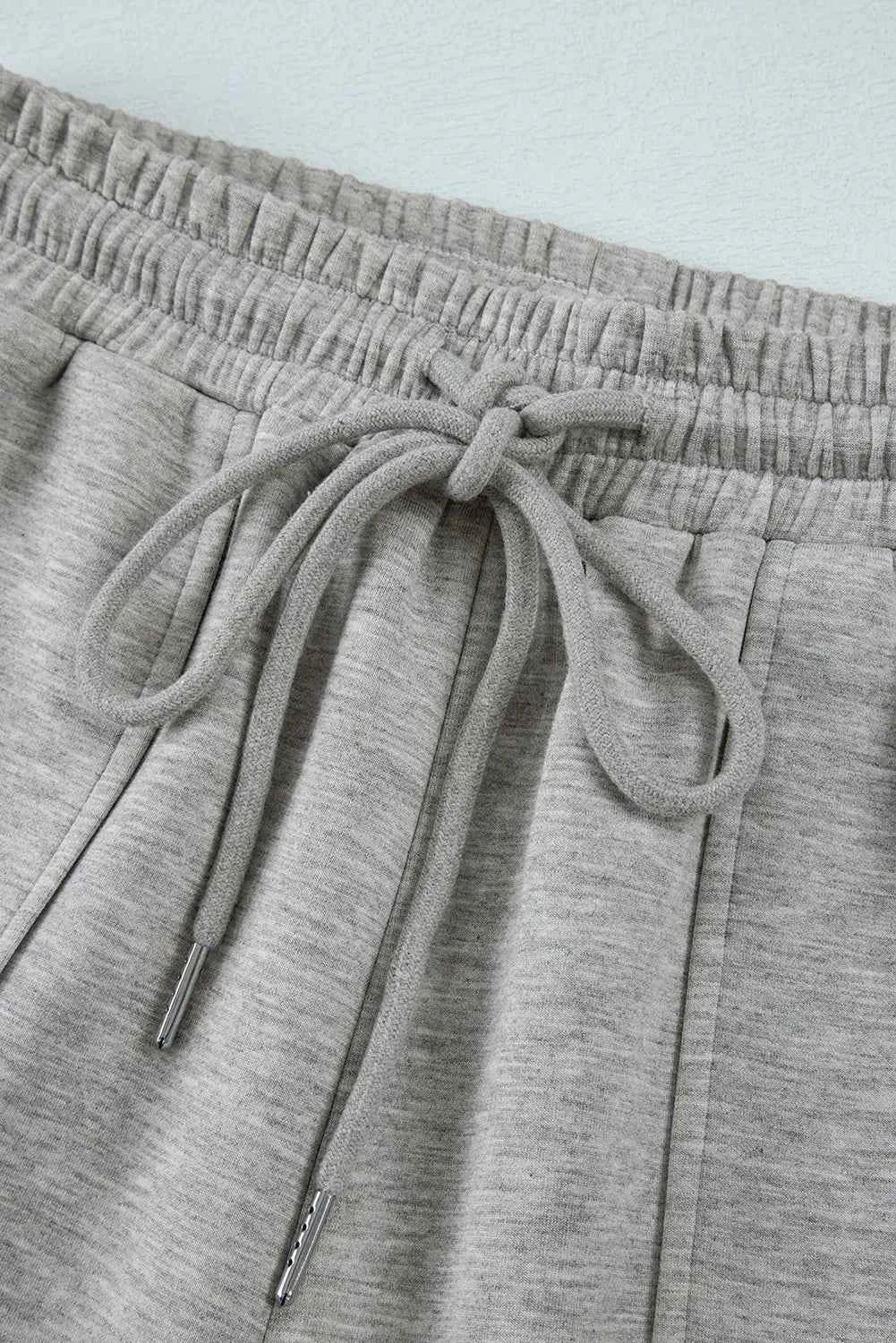 Drawstring Elastic Waist Cargo Pocket Wide Leg Sweatpants 4